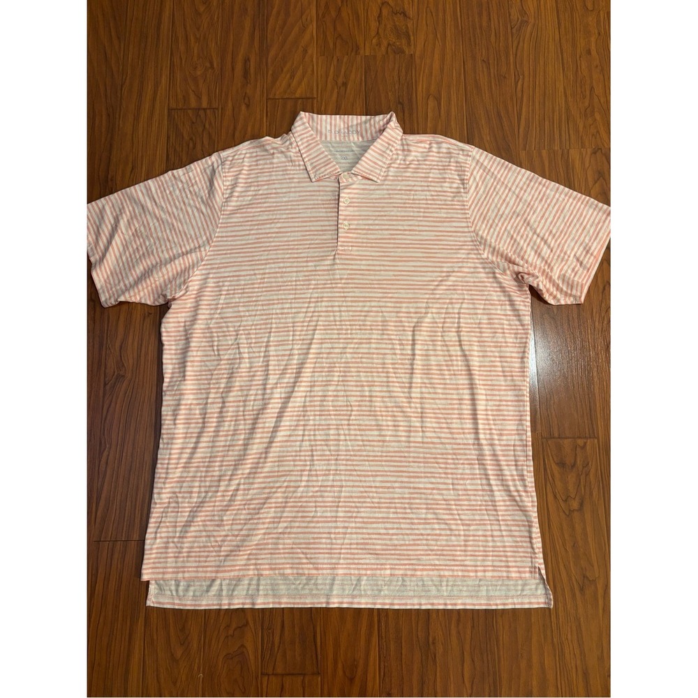 B Draddy Pima Cotton Short Sleeve Polo Mens 2XL Pink Striped